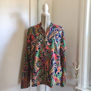 Psychedelic Vera Bradley Colorful Paisley Top